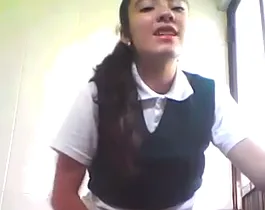 School girl masturbating with toothbrush