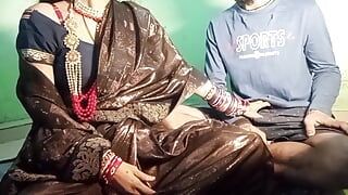 Brother-in-law caught sister-in-law while sweeping her pussy. Sister-in-law got her ass fucked by her brother-in-law to escape.