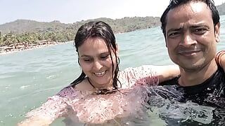 Fuck in the sea on boat